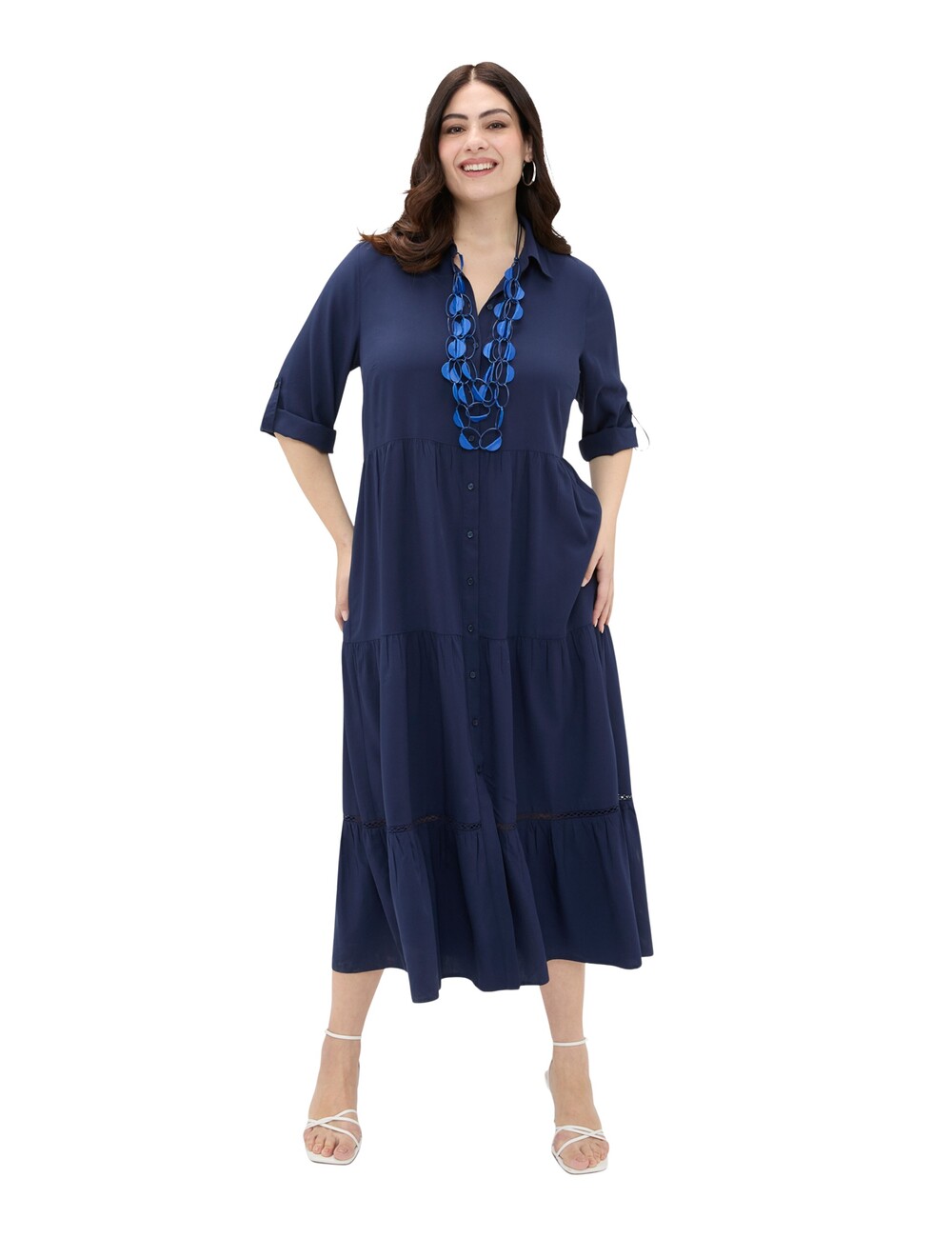 Fiorella Rubino - Vestido largo camisero en viscosa