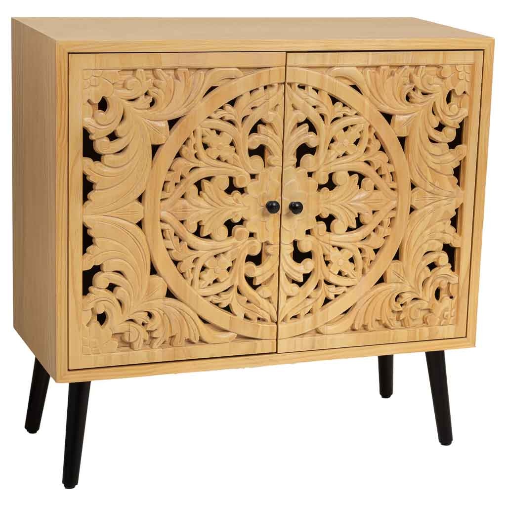 Wonderlust Deco - Armario de madera 80x37x101h cm Marrón 80x37x101h cm