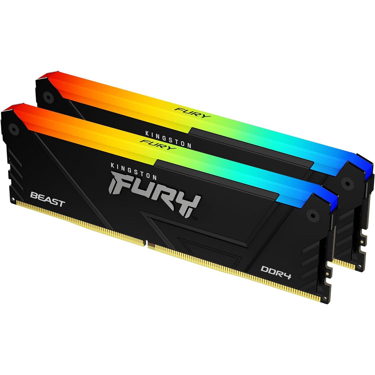 Kingston Fury Beast RGB 32GB 3200MT/s DDR4 CL16 DIMM (Kit de 2) PC Memoria para PCs Ordenadores de Sobremesa - KF432C16BB12AK2/32