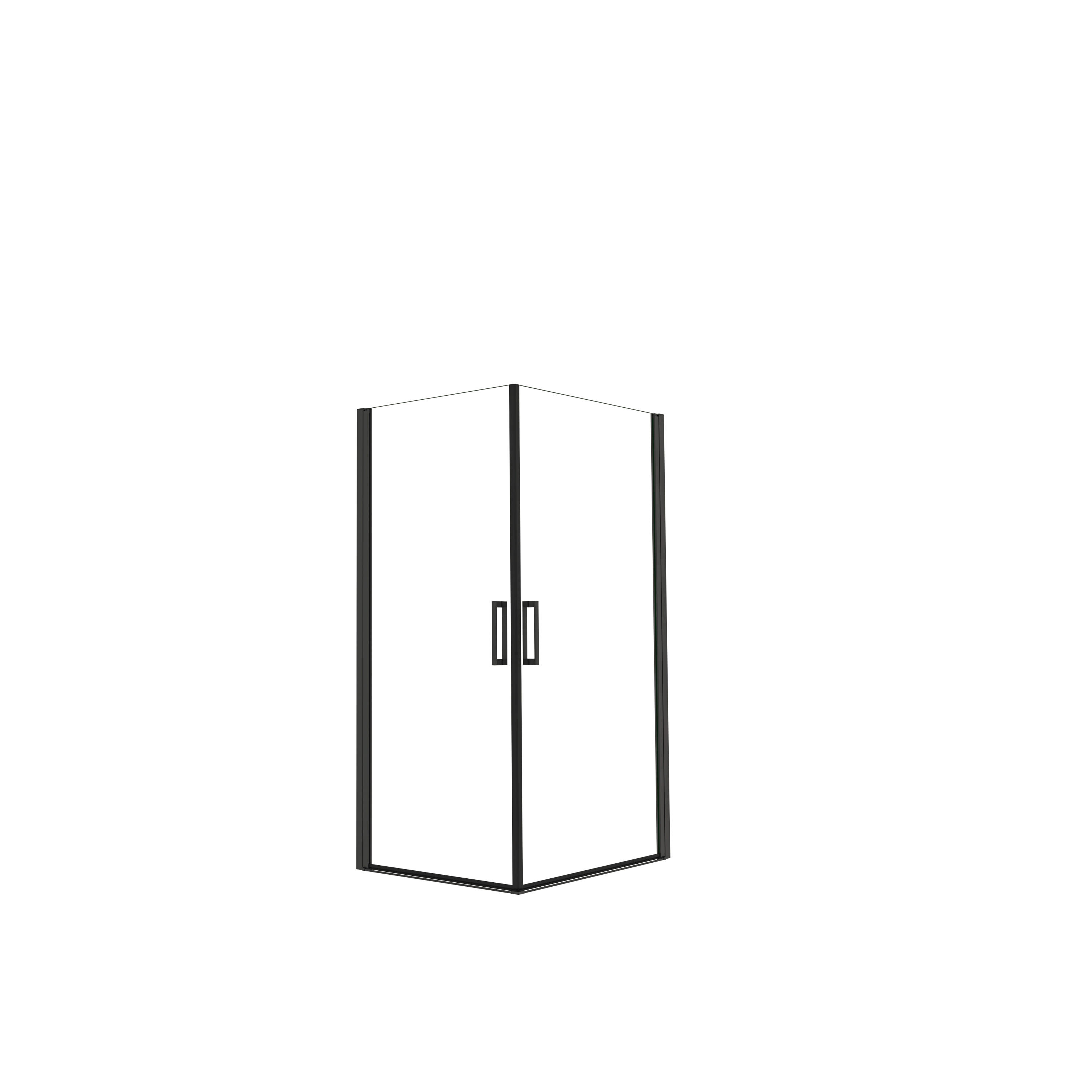 AICA Mampara de Ducha Cuadrada Abatible Giratoria Perfil Negro Mate Vidrio Antical 6mm (1177-1192)x(1177-1192)x1850mm