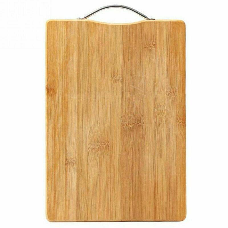 Tabla de cortar de cocina Tabla de corta de bambú rectangular de cortar Con colgante de Metal Para Cocina fruta verdura carne comida