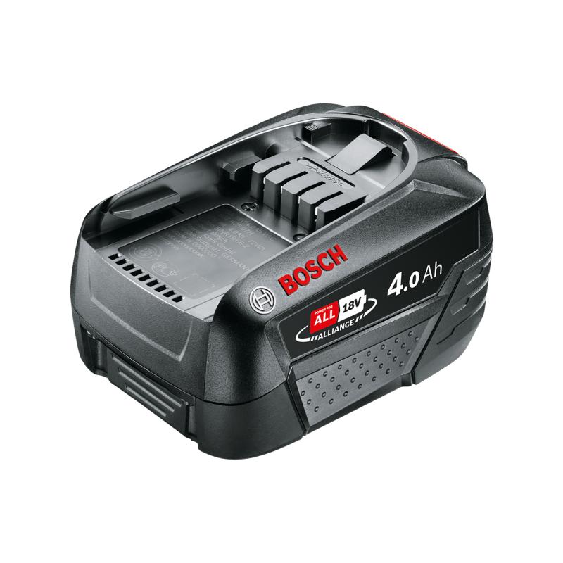 Bosch - Batería PBA 18V 4.0Ah W-C para herramientas eléctricas de bricolaje y jardín, compatible con 40 herramientas POWER FOR ALL, alta autonomía y larga vida útil