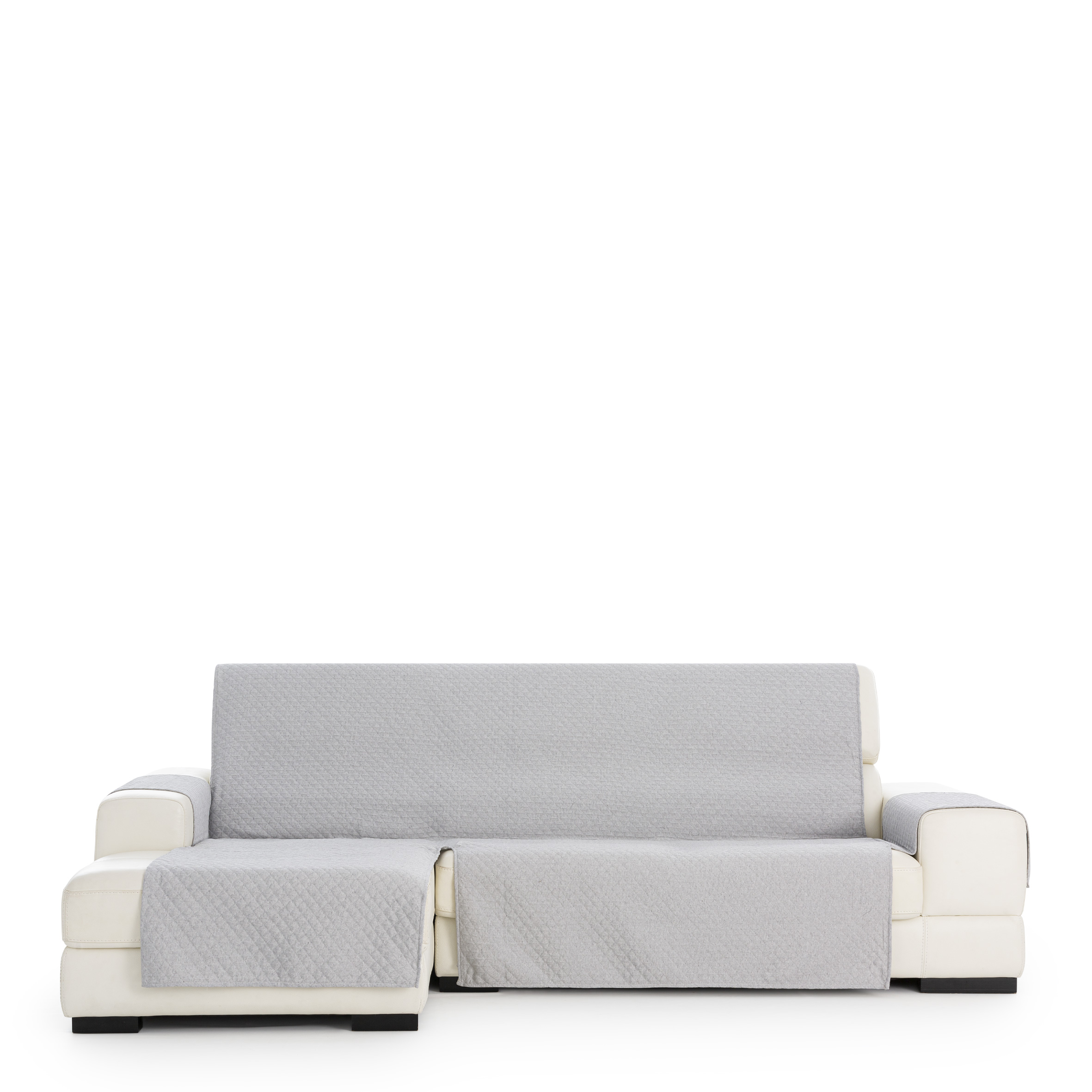 Funda de sofa chaise longue m/3 silver izquierda (Mirando de frente) c/6, Tamaño normal izquierda, 170x310x110cm, Fábricada en España