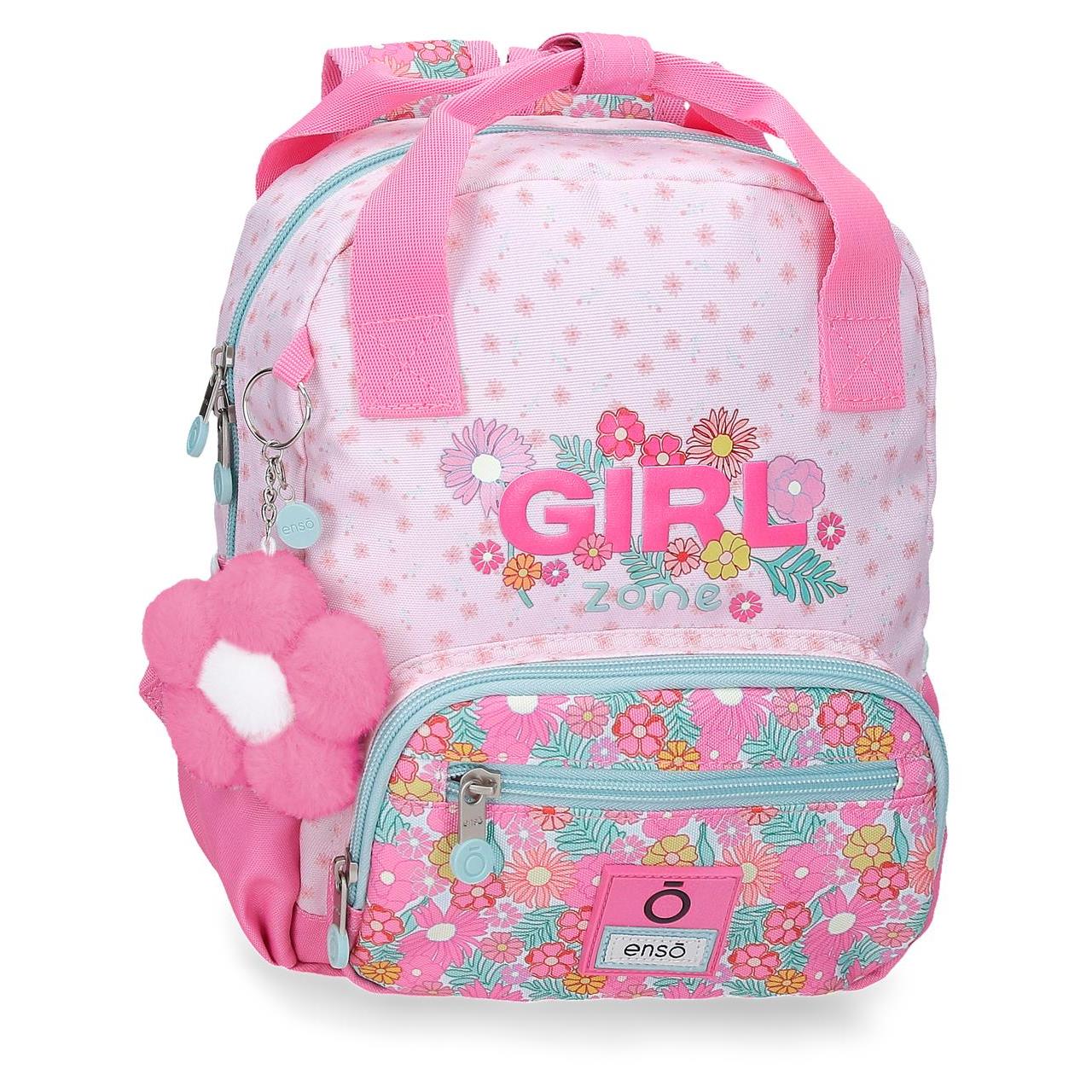 Mochila escolar adaptable a carro Enso Girl Zone 23x28x10cm Fucsia