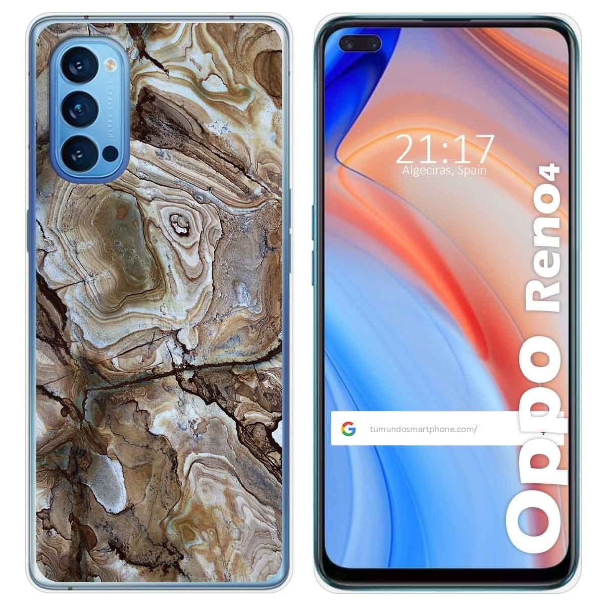 Tumundosmartphone Funda Gel Tpu para Oppo Reno 4 5G diseño Mármol 14 Dibujos