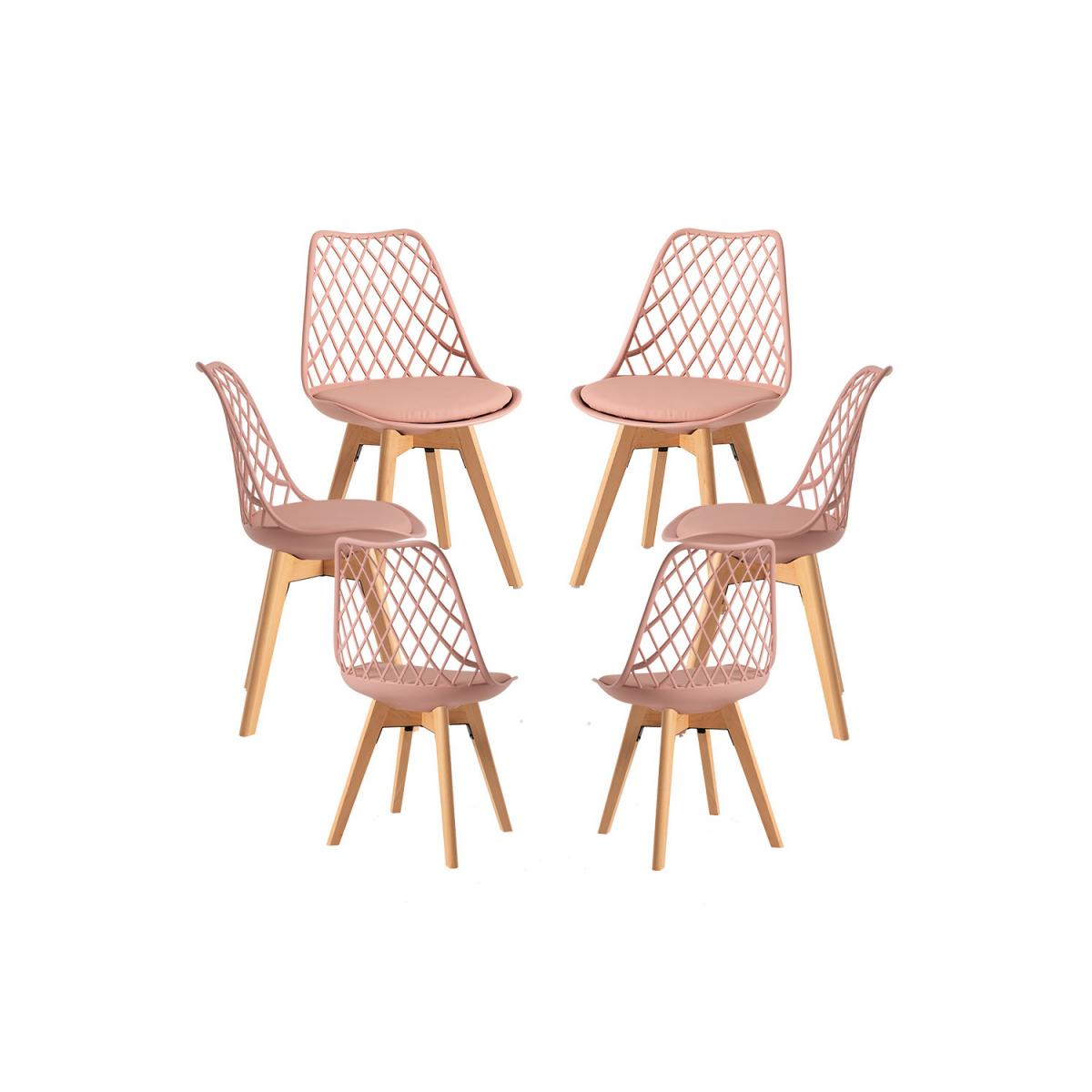 Regalos Miguel - Packs Sillas Comedor - Pack 6 Sillas Mima - Rosa Avellana