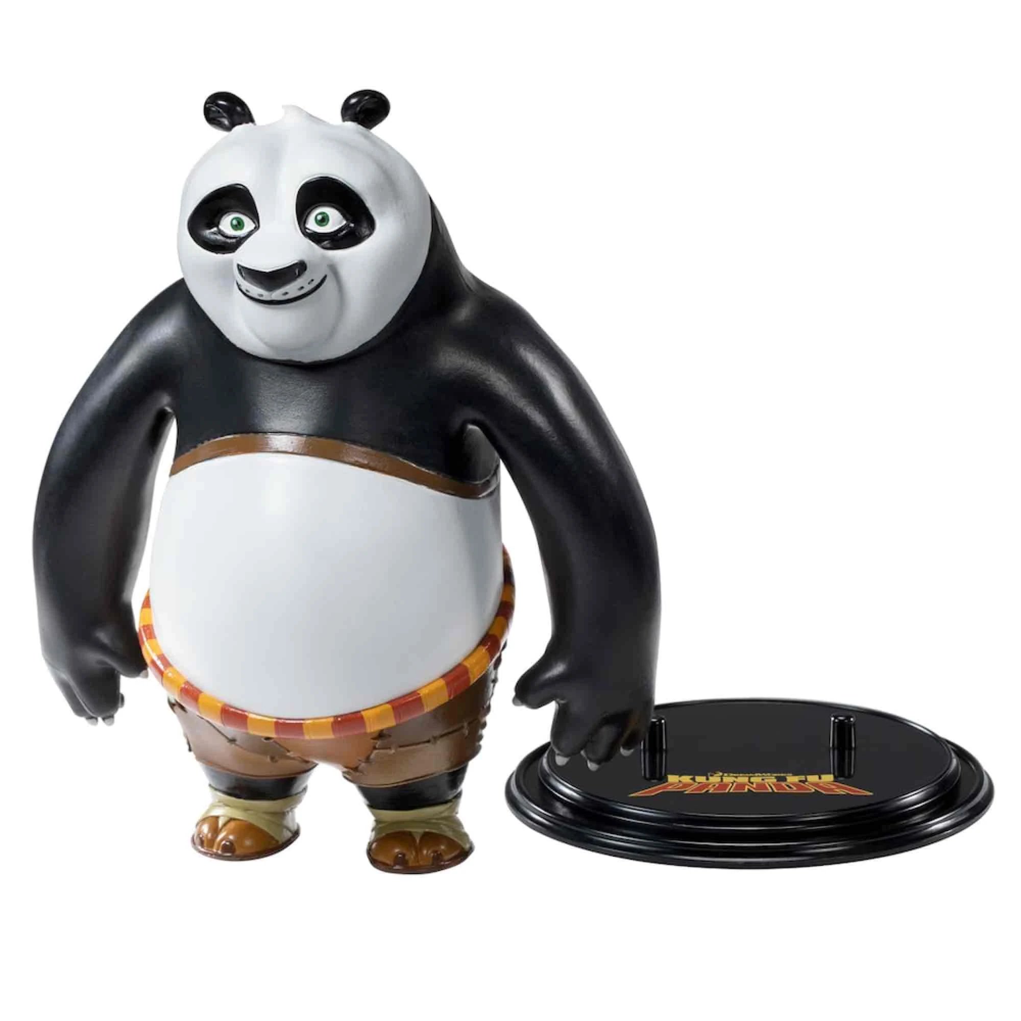 The Noble Collection - Figura articulada Panda Po Bendyfigs de The Noble Collection 00NN1151 para fans de Kung Fu Panda, flexible y detallada para exposición y juego