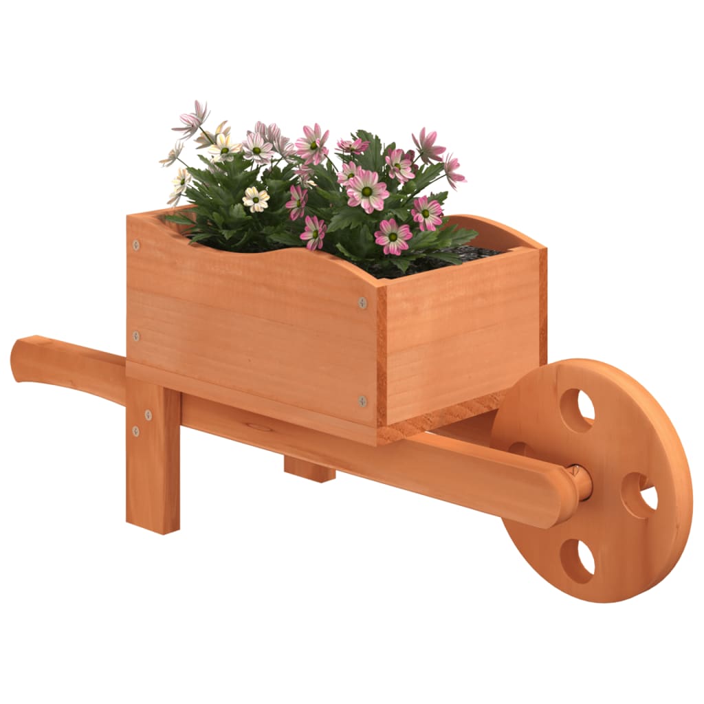 vidaXL Jardineras forma de carretilla (2 unidades) madera abeto 47x15x19 cm