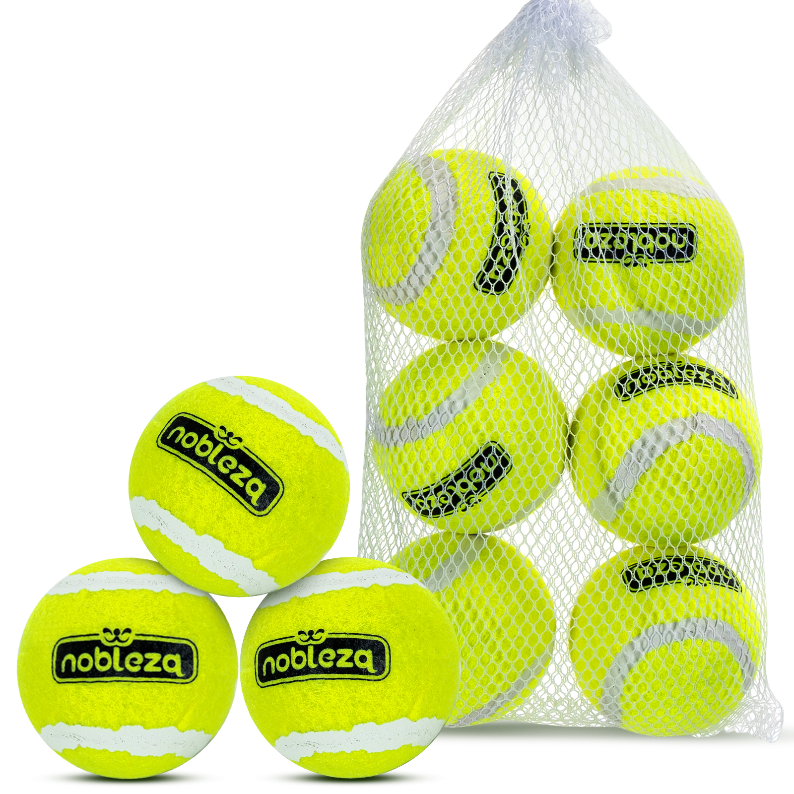 Nobleza Pelota Perro, 6/12 Pack Interactiva Pelotas Tenis para Perros, Pelota de Caucho Natural, Juguetes para Perros Duradera y Elástica para Pequeños y Medianos - 6.35cm