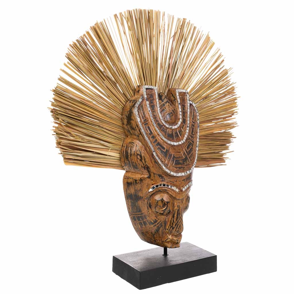 WANDERLUST DECO Figura Máscara Marrón 38x12x50h Cm - Decoración