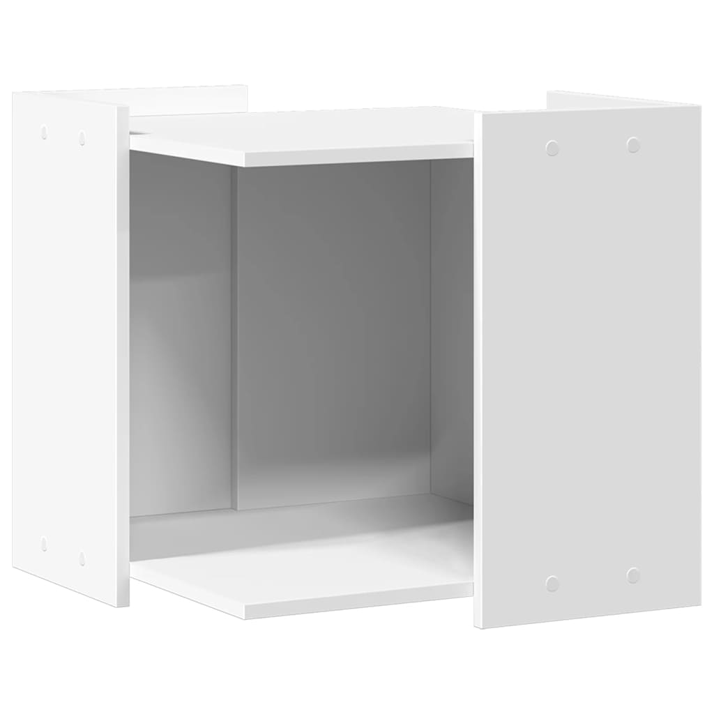 vidaXL Mueble arenero para gatos madera ingeniería 53x53x51 cm en color Blanco/Negro/Roble Sonoma y más | almacenamiento funcional diseño moderno para baño dormitorio sala