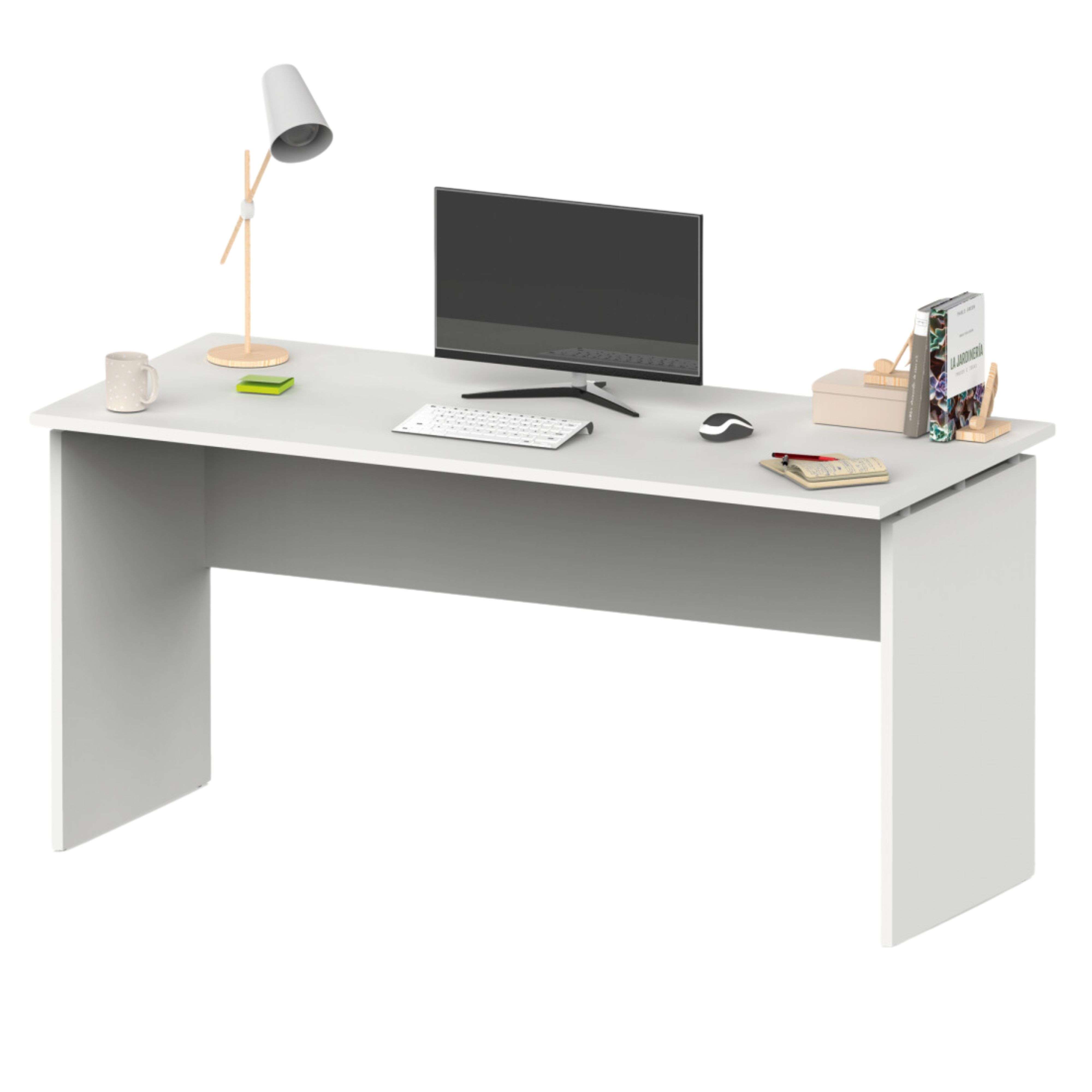 Miroytengo Mesa Escritorio Rivoli Moderno Color Blanco Mate 155 cm