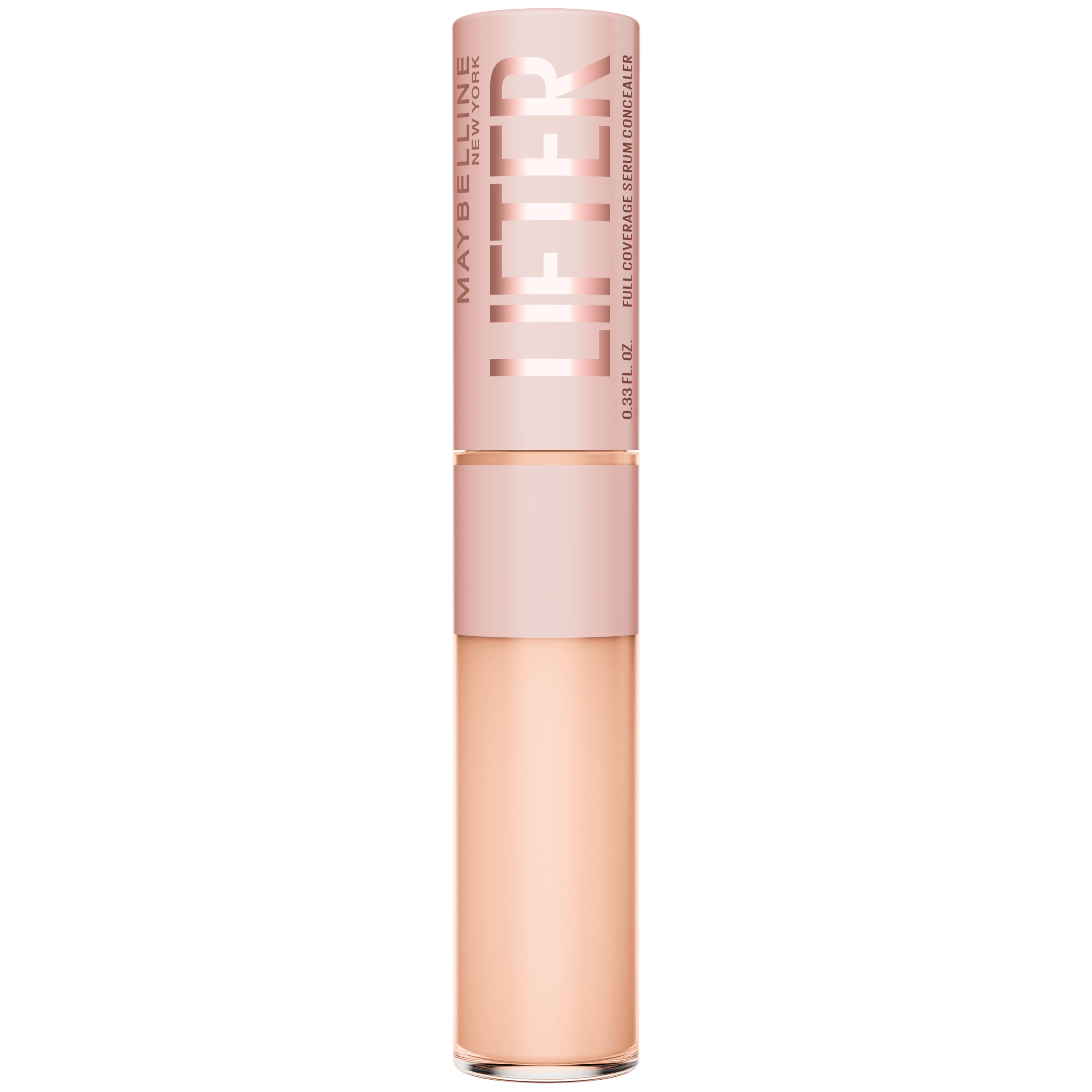 Maybelline New York | Lifter Corrector luminoso, con cobertura total tan natural que es indetectable.​ Probado clínicamente para hidratar e iluminar las ojeras al instante y con el tiempo. Dura todo el día. 2% péptidos + cafeína Tono 25.