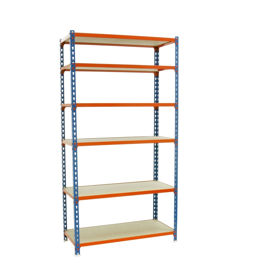 Estantería SIMONRACK MADERCLICK MEGAPLUS 6/400 AZUL/NARAN/MAD 2500x1200x400