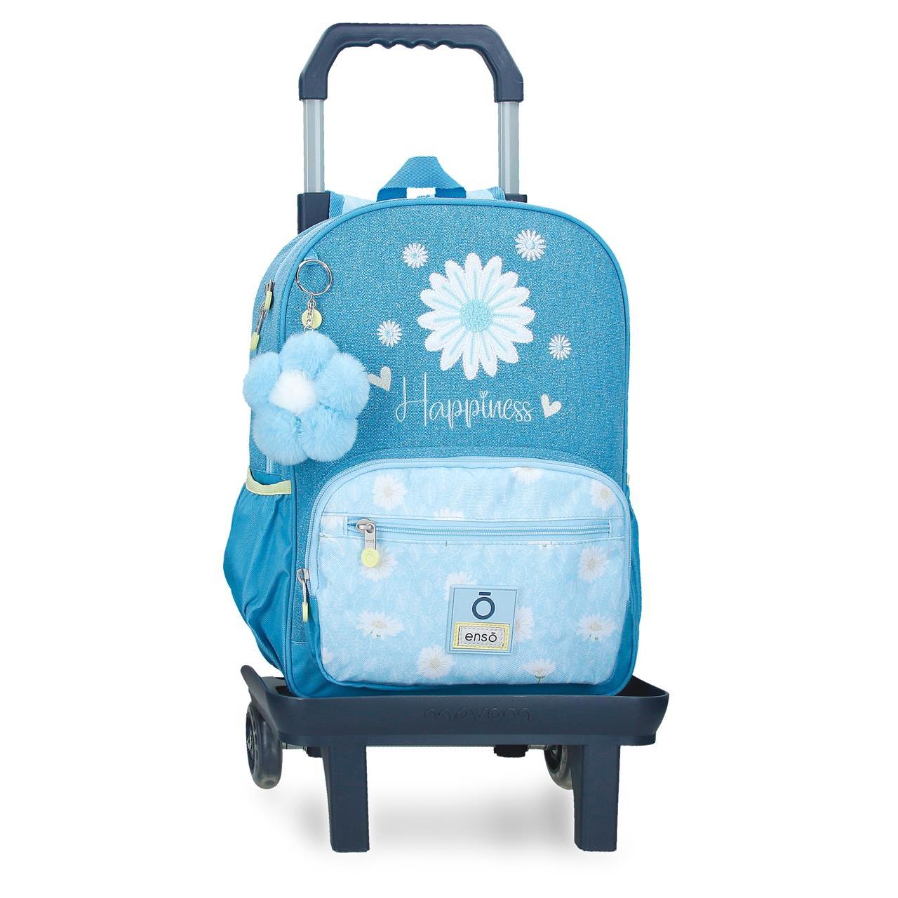 Mochila escolar con carro Enso Happiness 30x38x12cm Denim