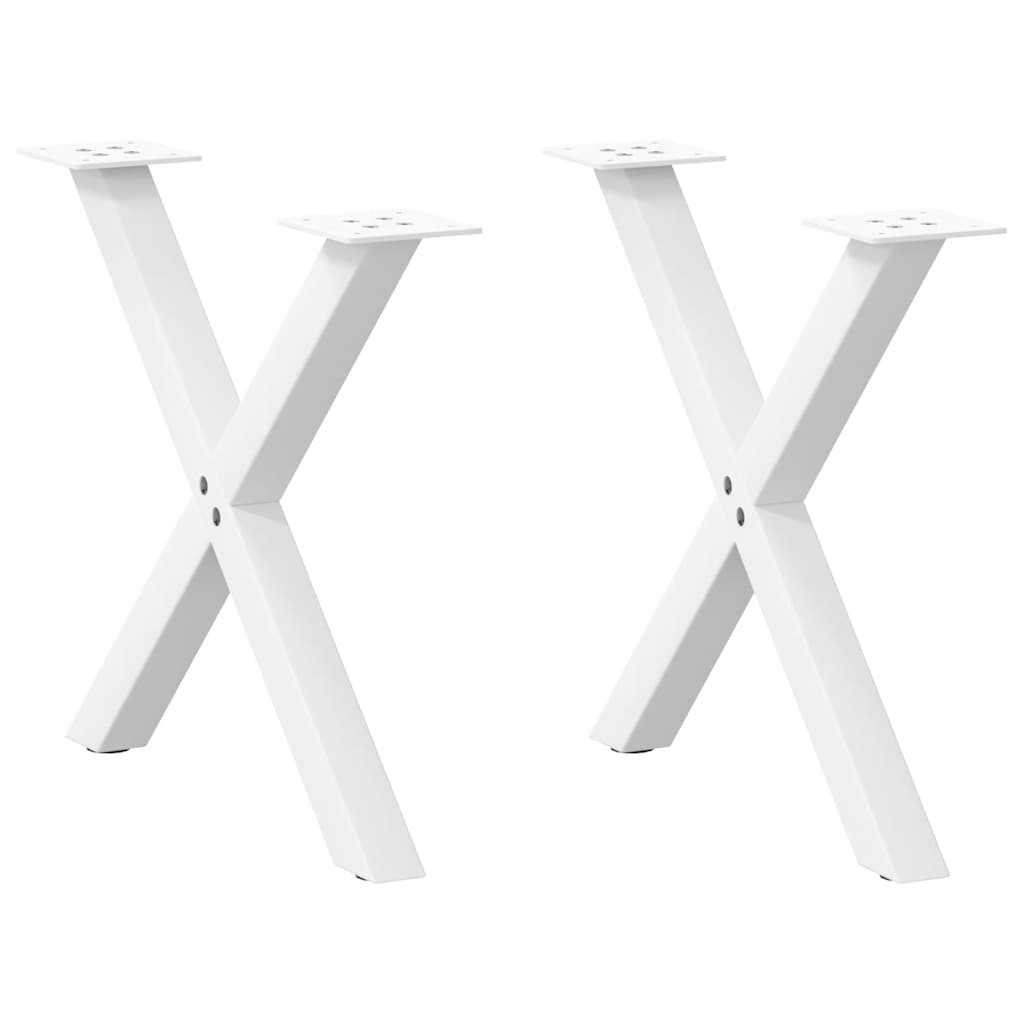 vidaXL Patas para mesa de centro en forma de X (2 unidades) 60 x (42-43) cm, acero