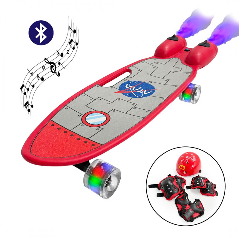 Ataa Cars Ataa Misil Monopatín Infantil con Luces LED y Humo de Vapor de Agua + Set de Protección de Regalo