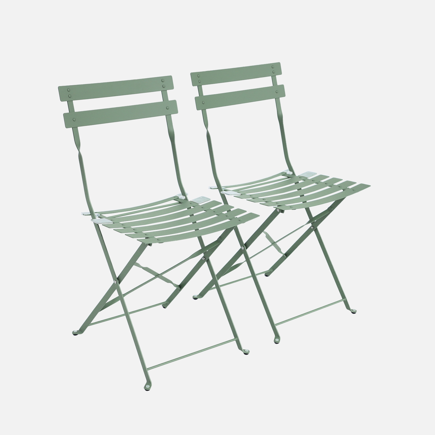 sweeek - Set sillas de jardín plegables de metal, 2 asientos , Emilia , 49x41x80