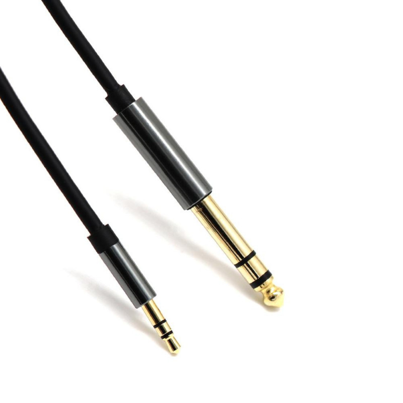 Adaptador de audio 6.3mm macho a 3.5mm hembra oro