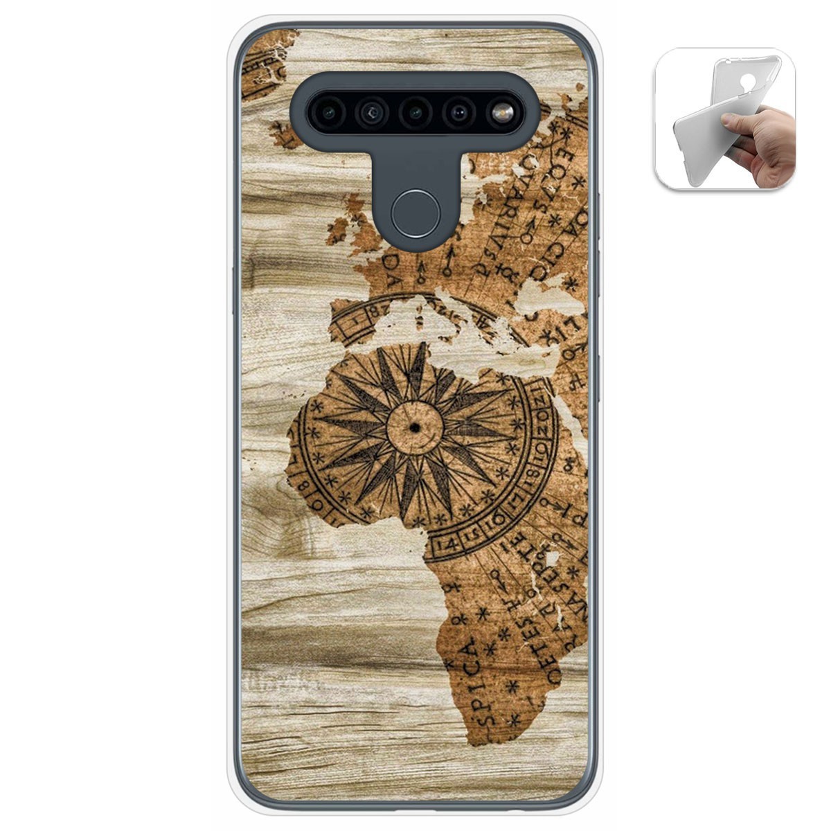 Tumundosmartphone Funda Gel Tpu para Lg K41s / Lg K51s diseño Madera 07 Dibujos