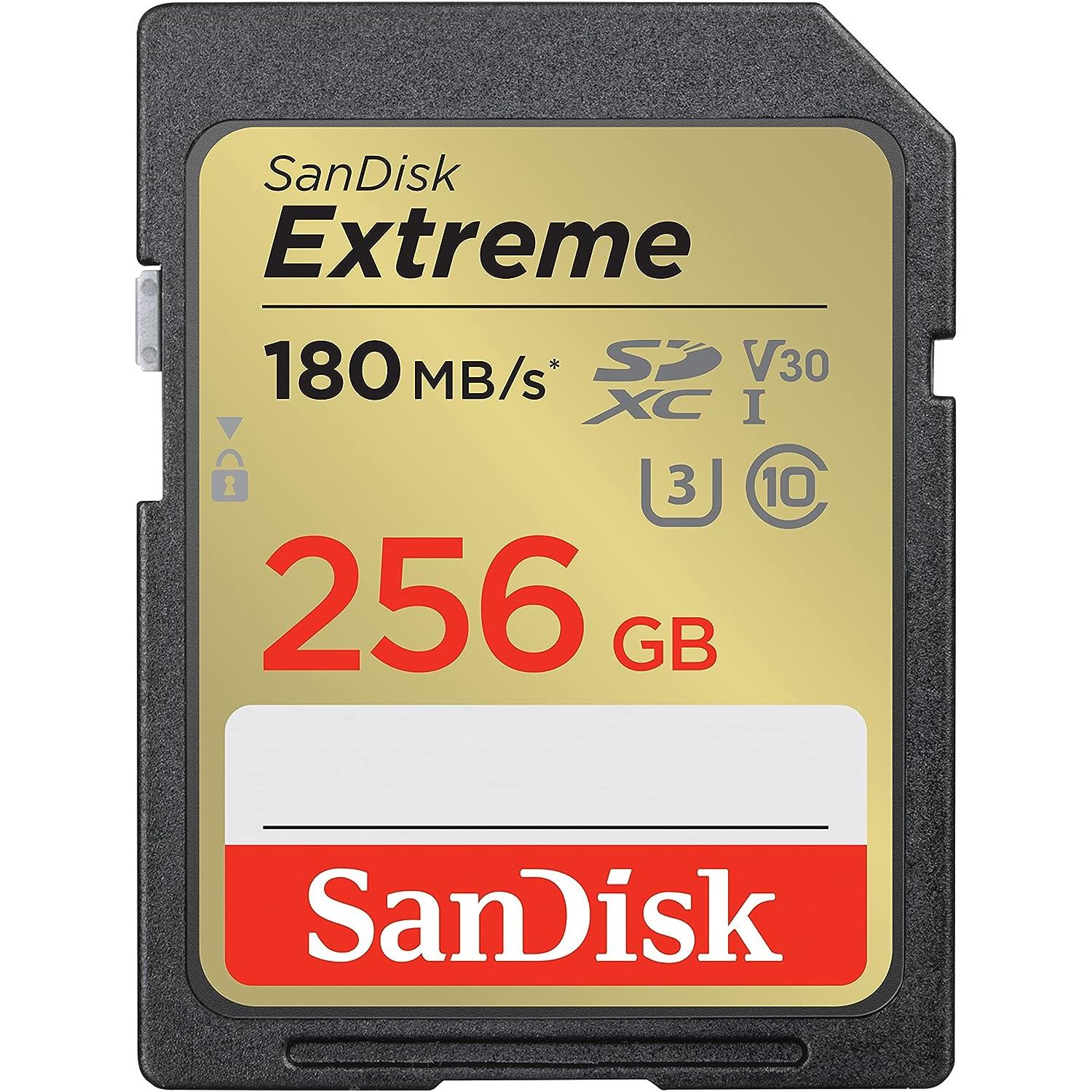 SanDisk Tarjeta SDXC Extreme MircroSD de 256 GB + RescuePRO Deluxe, Hasta 180 MB/s, UHS-I, Clase 10, U3, V30, Perfecto para Grabar Video 4K UHD y Fotografía Secuencial en Modo Ráfaga - SDSDXVV-256G-GNCIN