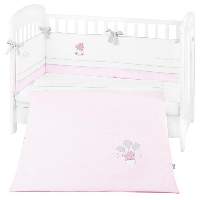 Conjunto jogo de cama bordado 2pçs 60x120cm Kikka Boo Dream Big Rosa