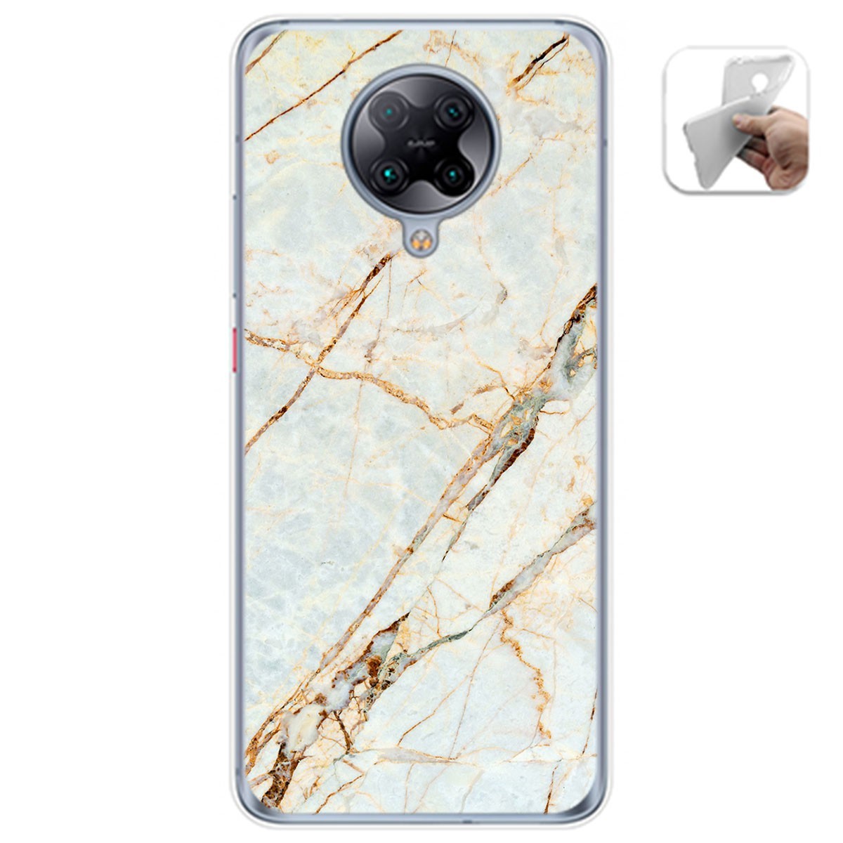 Tumundosmartphone Funda Gel Tpu para Xiaomi POCO F2 Pro diseño Mármol 13 Dibujos