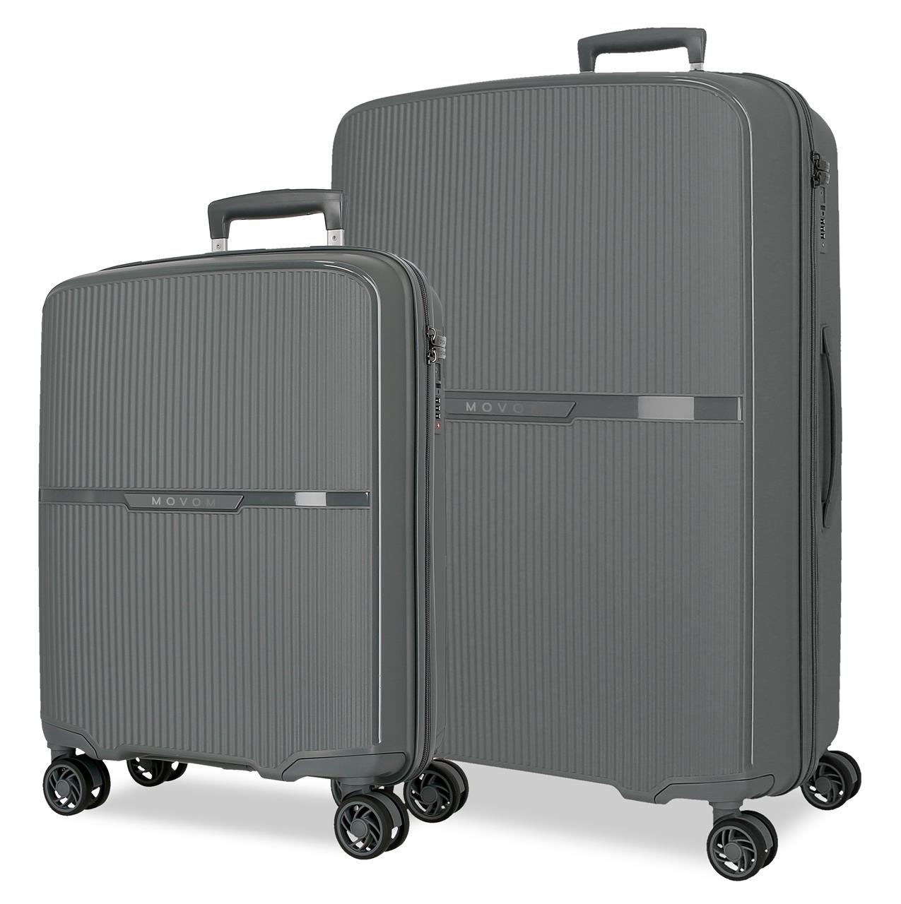 Set de Equipaje Movom Moon: Maleta de Cabina y Mediana en Polipropileno, Extensible, con Interior Organizado Ideal para Viajes