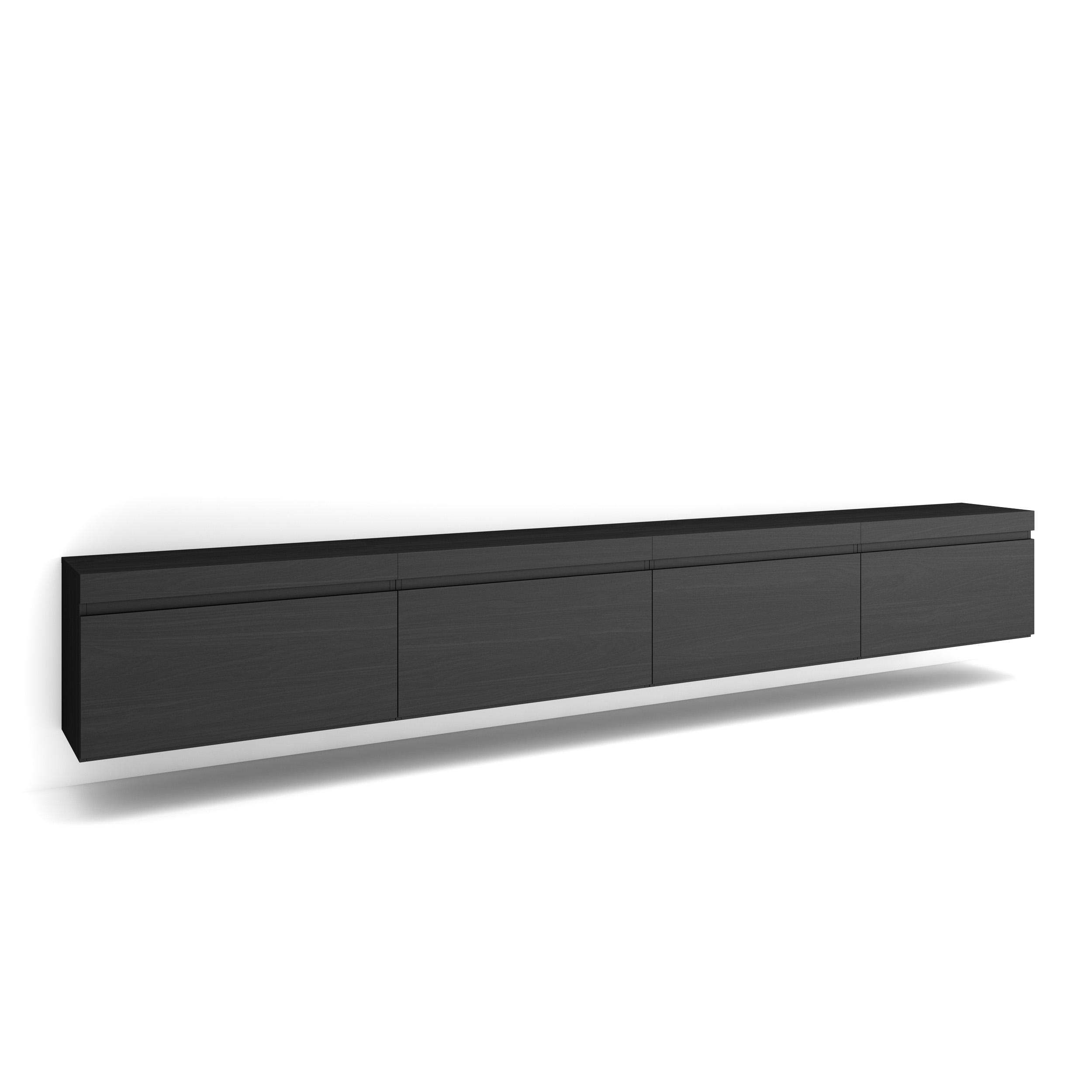 Skraut Home, Mueble TV, Televisión, Muebles de salón, Cuatro puertas y gran espacio de almacenaje, medidas totales 320x35x45cm, Colgado