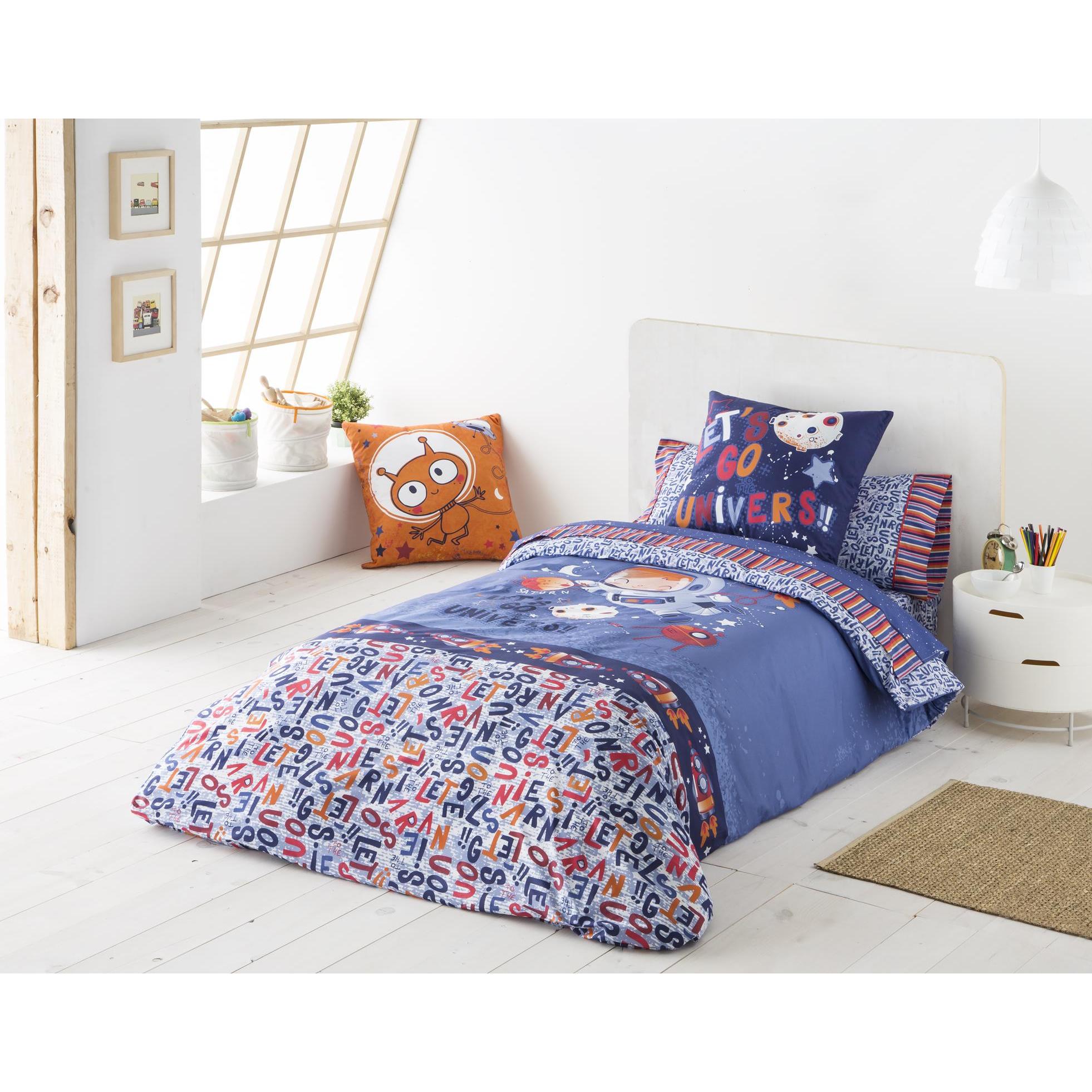 JVR - Funda Nordica Juego de 3 piezas modelo ROCKY - Tejido 100% Algodón Percal 200 hilos - Estampado digital - Fabricado en España - Cama 90/105/135/150/160/180
