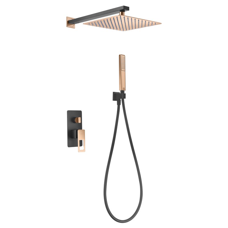 Imex Suecia BDC032-6NOR conjunto de ducha empotrada moderna negro y oro rosa