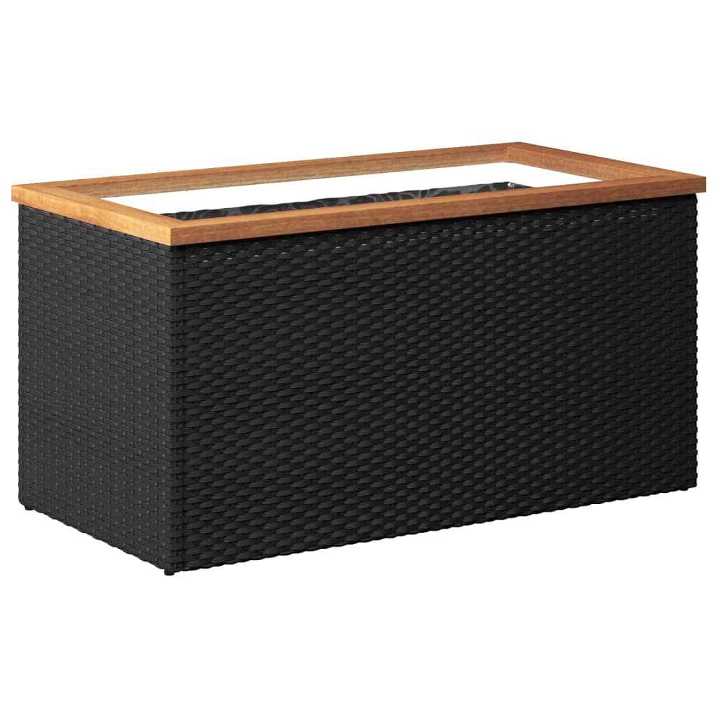 vidaXL Jardinera de ratán sintético negra Dimensiones 40 x 40 x 40 cm,  40 x 40 x 80 cm,  80 x 40 x 40 cm y mas