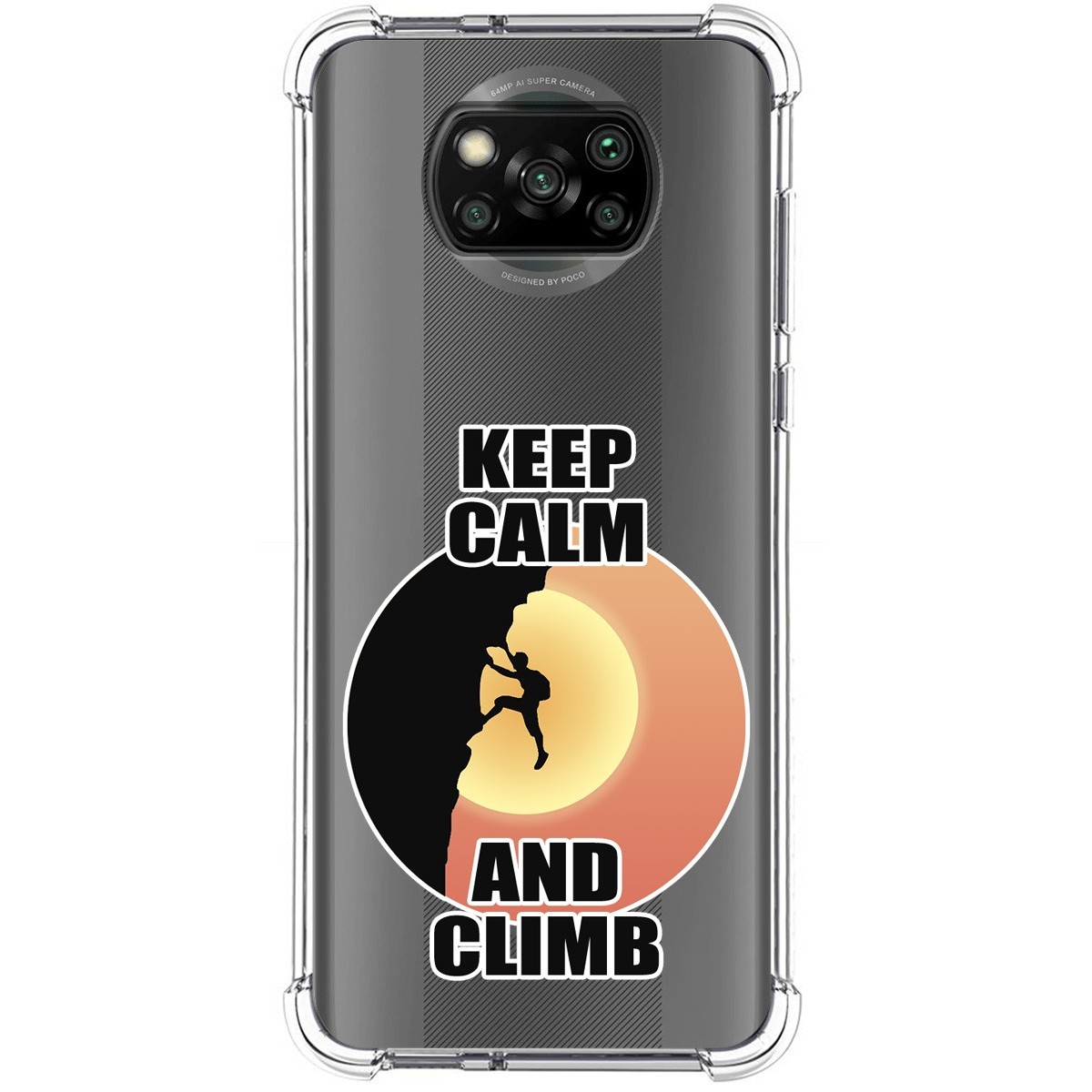 Tumundosmartphone Funda Silicona Antigolpes para Xiaomi POCO X3 NFC / X3 Pro diseño Hombre Escalada Dibujos