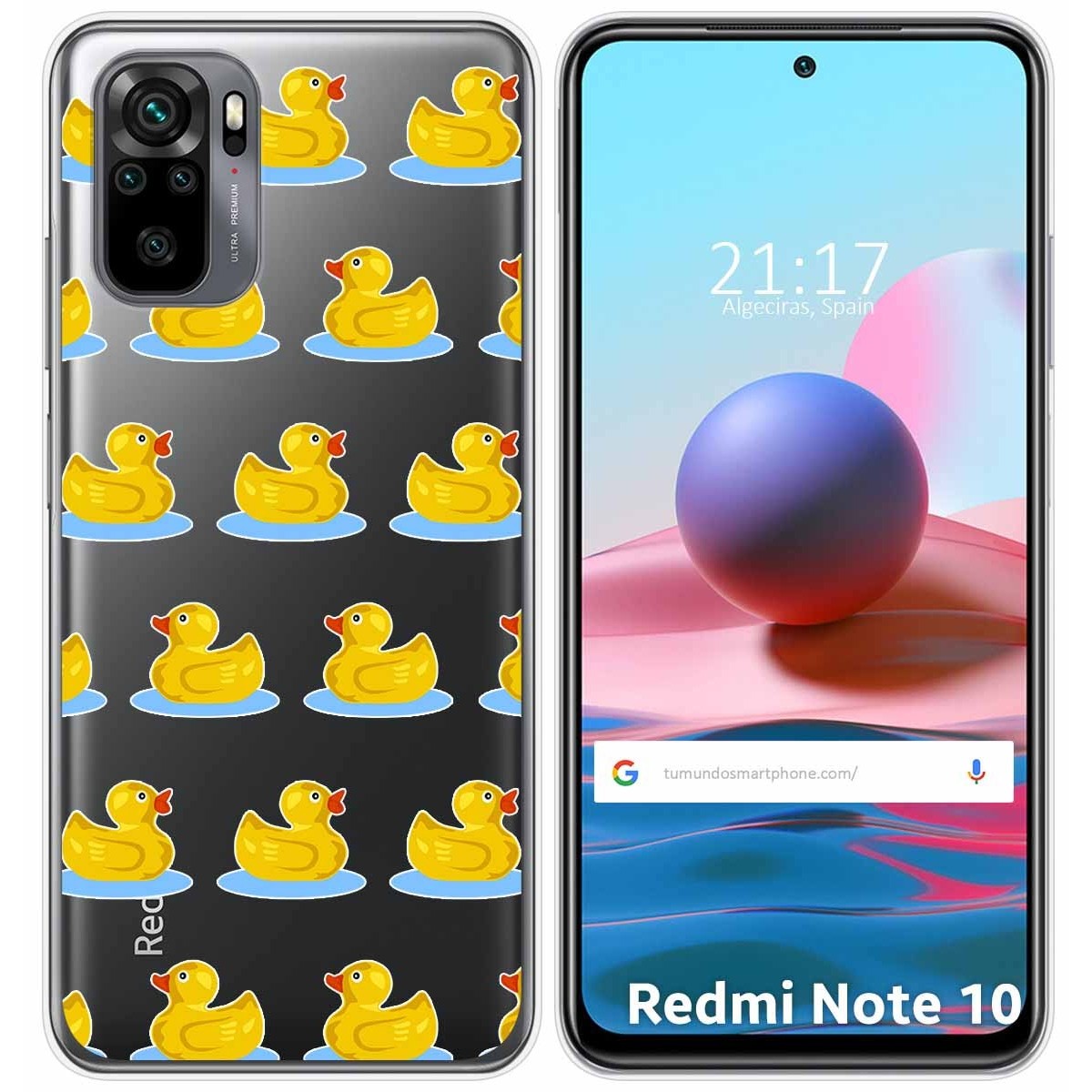 Tumundosmartphone Funda Gel Transparente para Xiaomi Redmi Note 10 / 10S diseño Pato Dibujos
