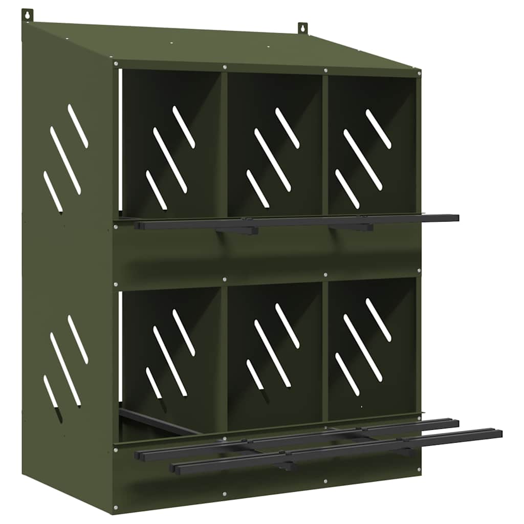 vidaXL Nido para gallinas con 6 compartimentos de metal