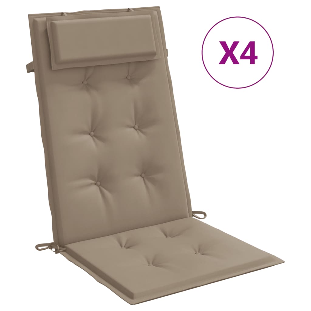 Vidaxl Cojines de Silla Respaldo Alto 4 Uds Tela Color Antracita