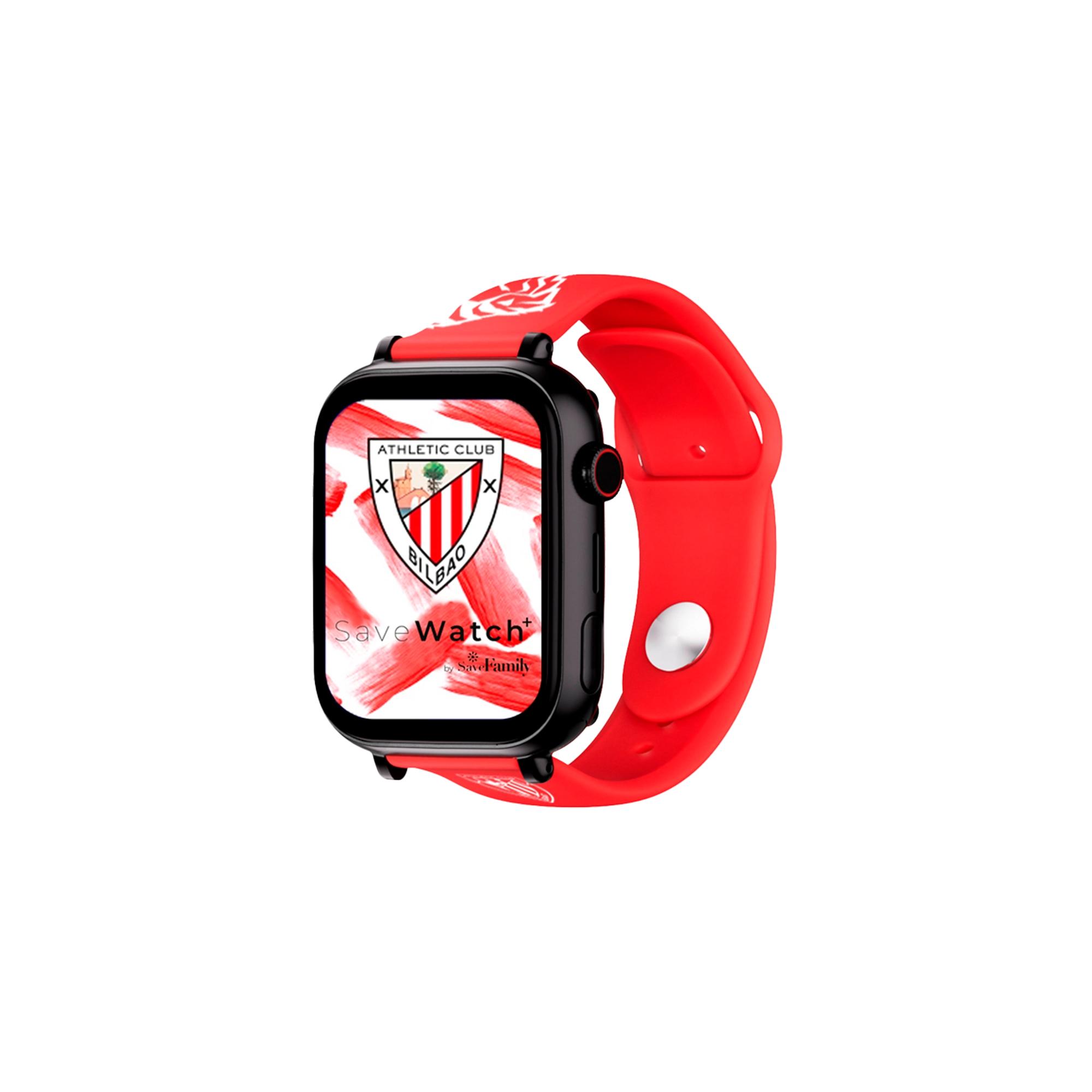 SaveFamily Relojes con GPS SaveWatch Plus Negro Ed. Athletic Club 4G Reloj gps niño Reloj Inteligente niño Llamada Vídeo Face ID UltraSlim Bluetooth App Store Correa Silicona Roja Save Family relojes inteligentes smartwatch NO INCLUYE SIM