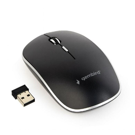 Gembird | Ratón óptico inalámbrico silencioso | MUSW-4BS-01 | Ratón óptico | USB | Negro