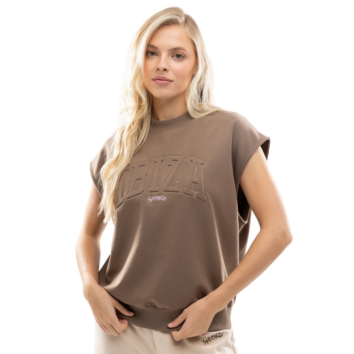 SIROKO - Sudadera sin mangas para Mujer - Ibiza - Siroko  IBZ Tidal Brown_