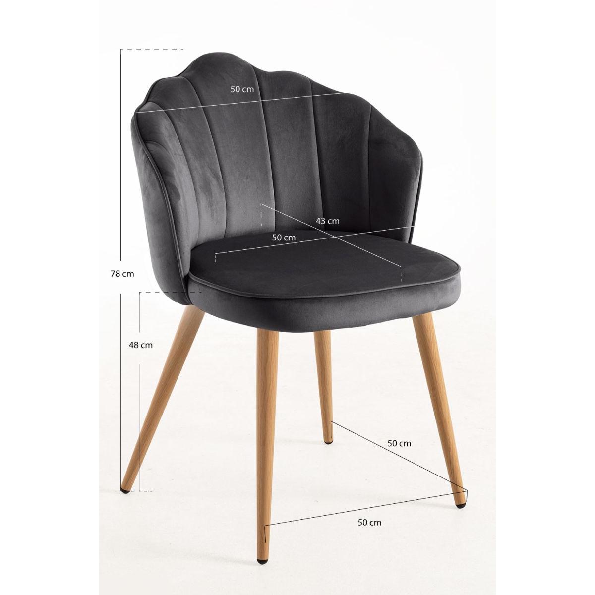 Regalos Miguel - Sillas Comedor - Silla Blume Terciopelo - Gris oscuro