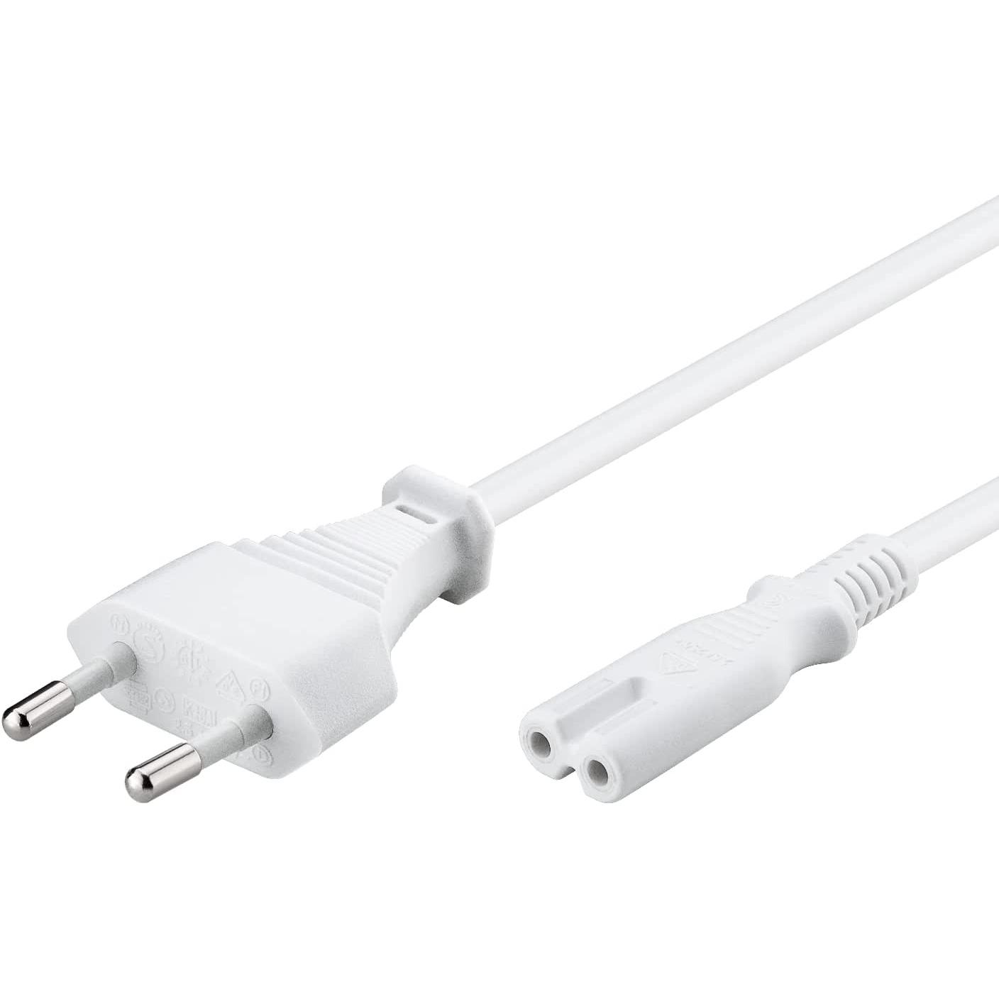 Cable Alimentacion Forma 8 IEC C7 Blanco 3m - Goobay