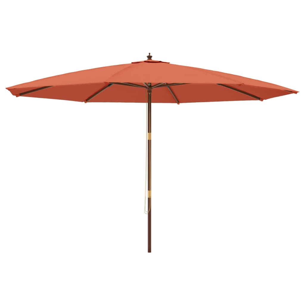 vidaXL Sombrilla de jardín con poste de madera terracota 400x273 cm