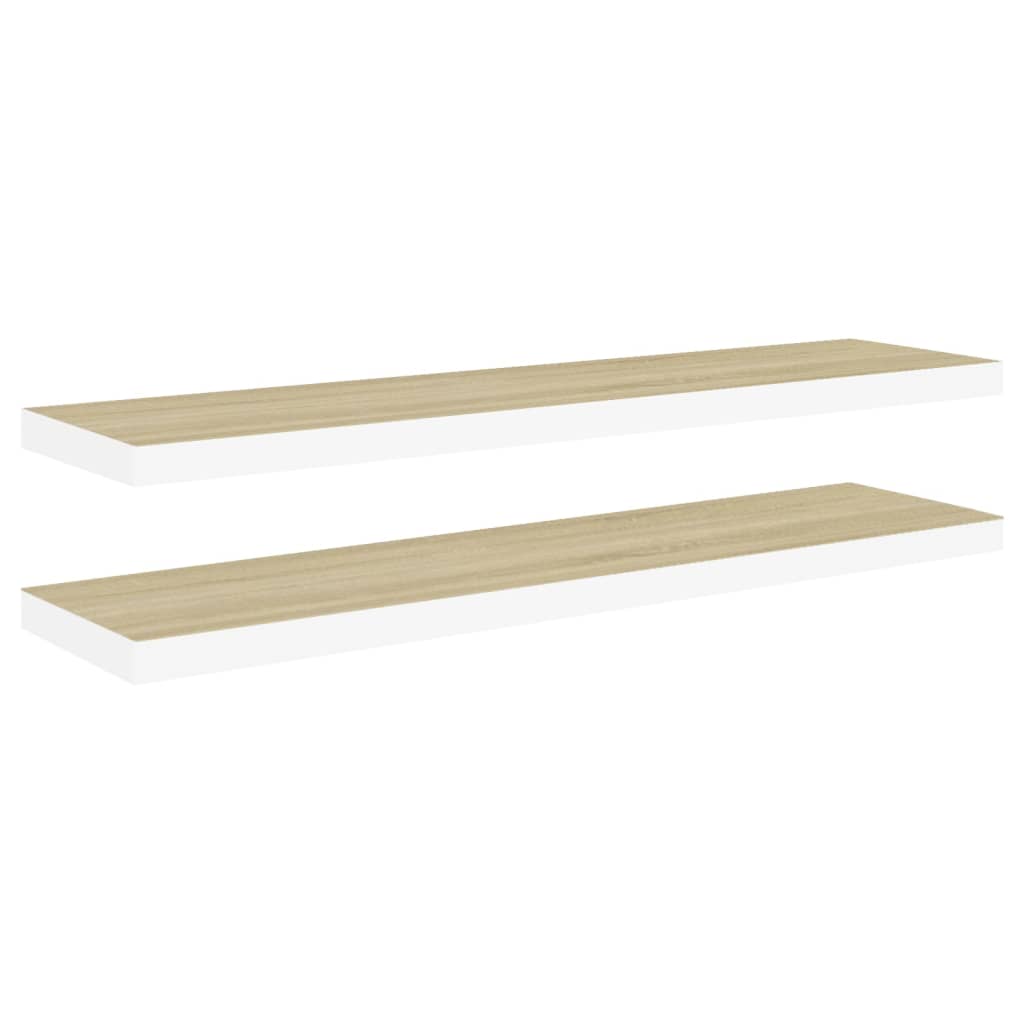 vidaXL Estante flotante pared 2 uds MDF 120x23,5x3,8 cm Blanco brillante, negro brillante, gris brillante Mueble Almacenaje Estantería para Oficina, Estudio, Dormitorio Estantería/Librería/ mueble de Almacenamiento