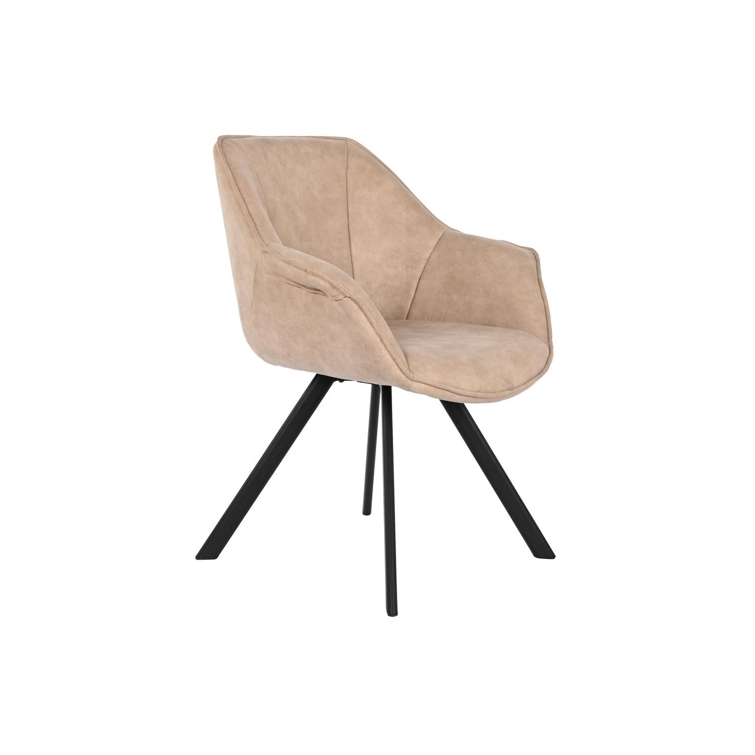 SILLA MICROFIBRA METAL 64X67X85 SIMIL PIEL BEIGE FIJALO MB207826