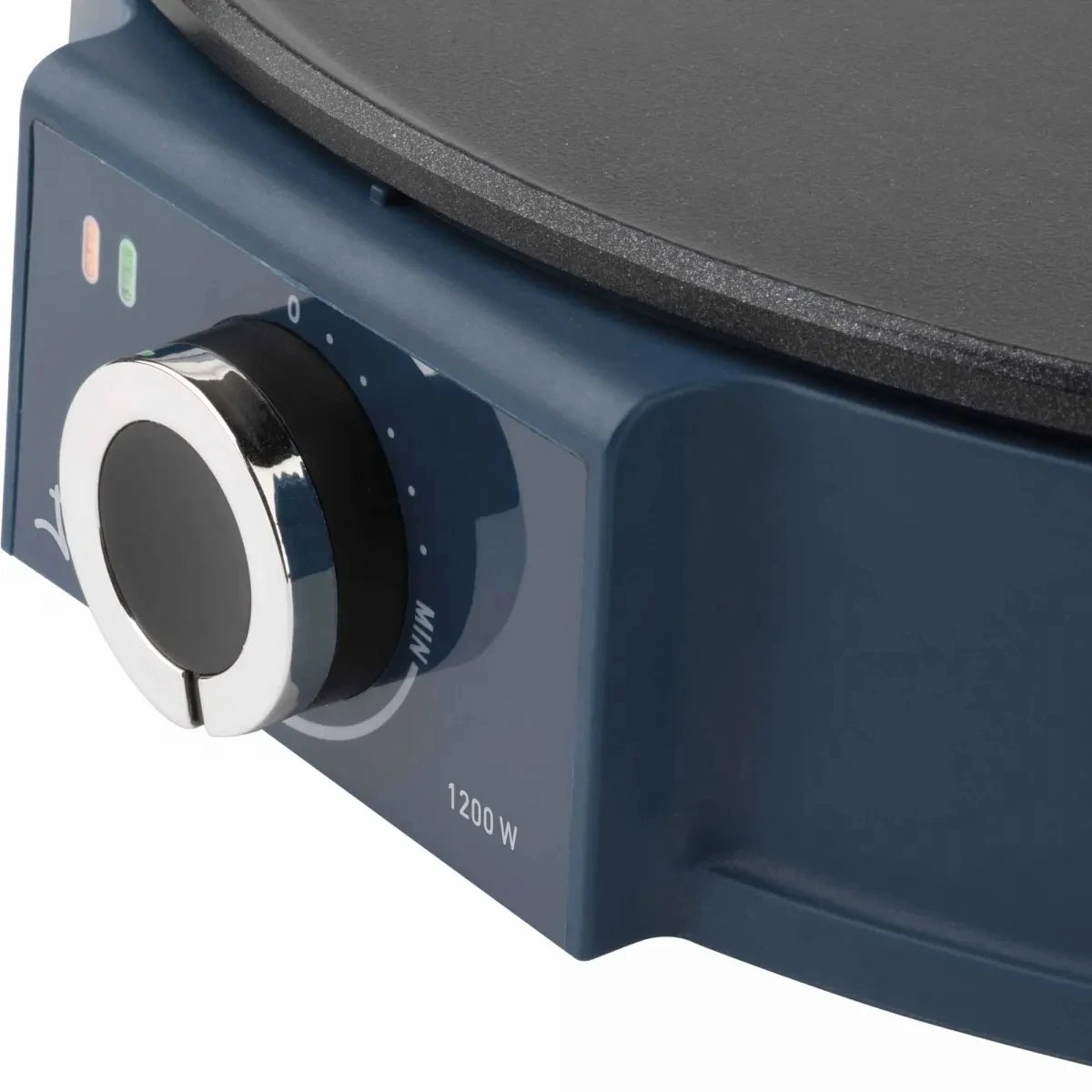 JATA - Gofrera JECR1000 crepera eléctrica de 30 cm con recubrimiento antiadherente libre de PFOA, termostato regulable y pilotos LED, color azul