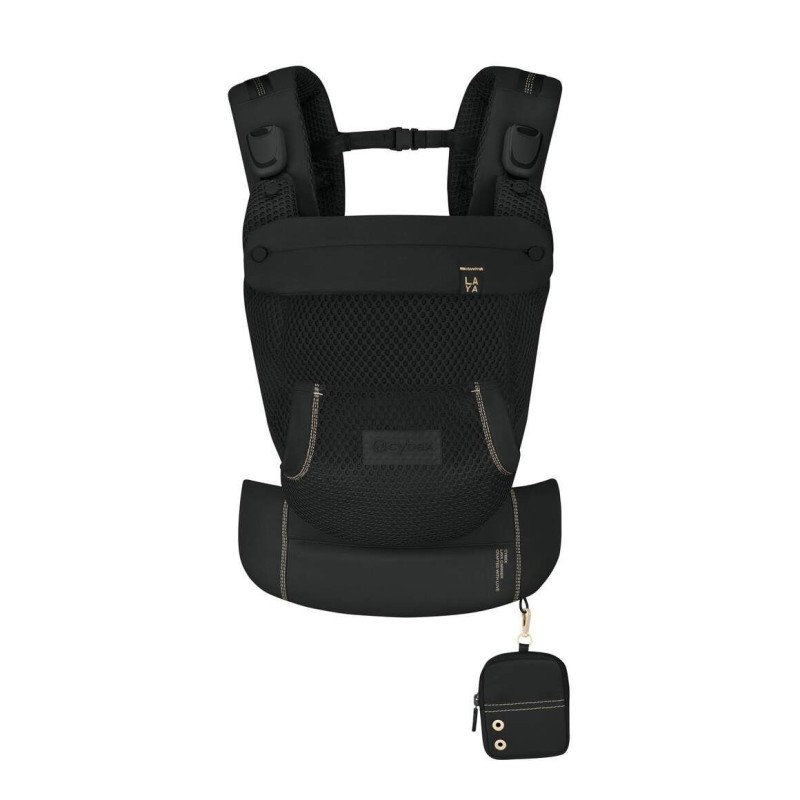 CYBEX - Mochila portabebés ergonómica LAYA desde nacimiento hasta 3 años (3,2-15 kg), con malla transpirable 3D y porteo delante/espalda, color Magic Black