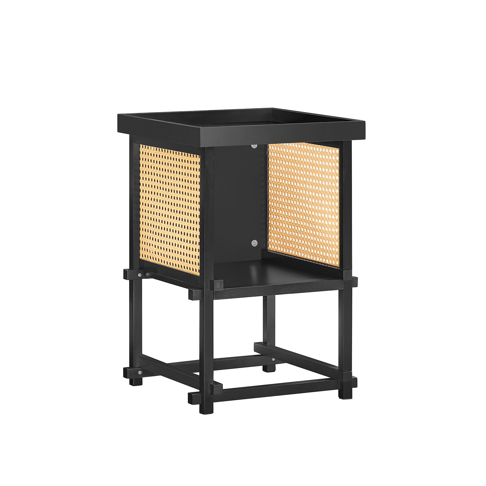Mesa Auxiliar con Juntas de Espiga Mesita de Noche Mesa de Centro para Salón y Dormitorio 40 x 40 x 60 cm Negro HFBT03-SCH SoBuy ES