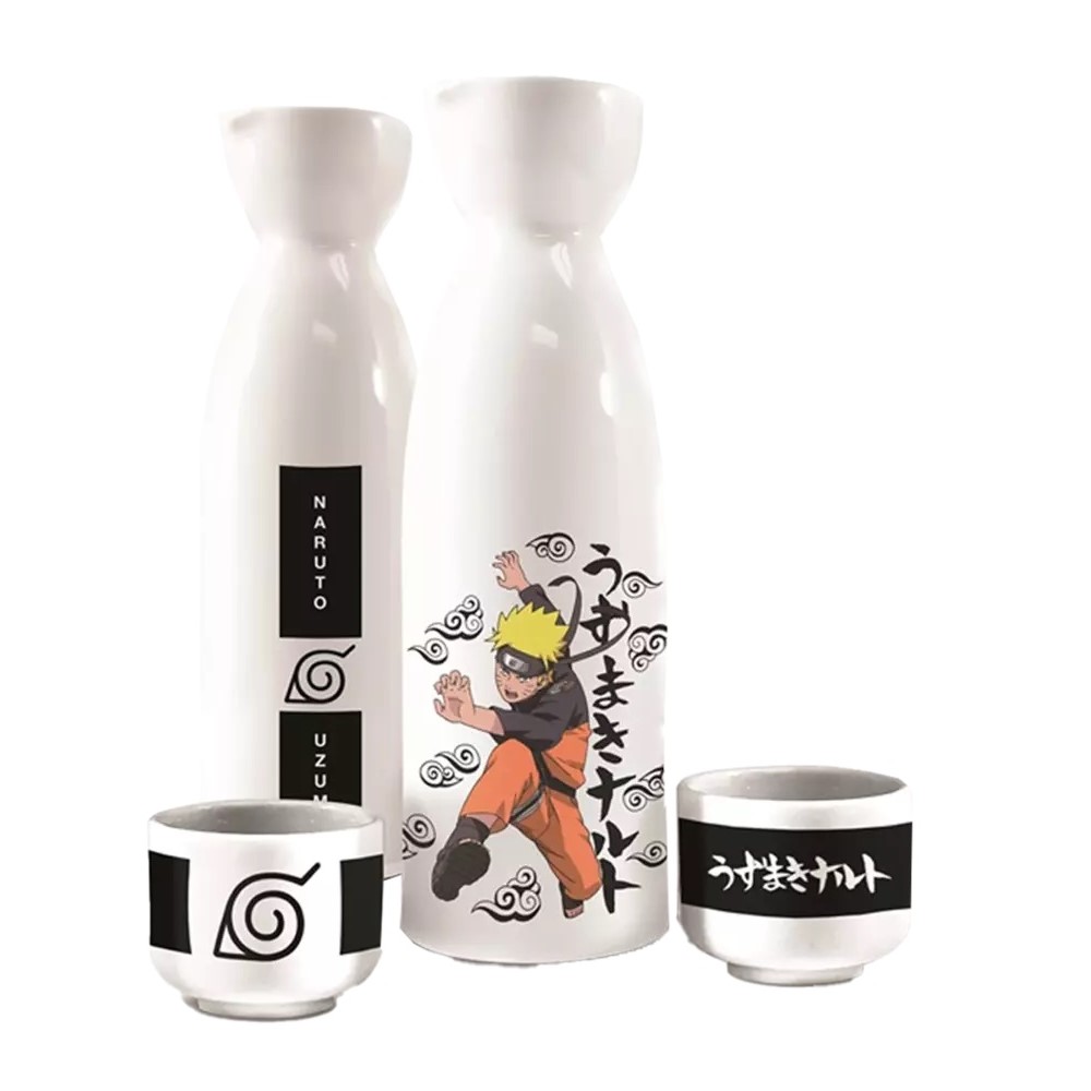 Set de Sake - Incluye una botella y dos vasos - Naruto - JUST FUNKY