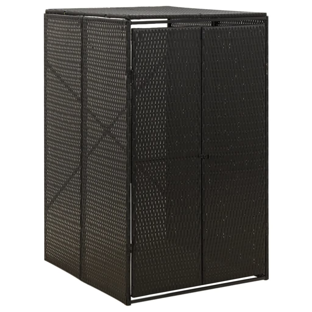 vidaXL Cobertizo para contenedor de basura ratán PE 70x80x117 cm Color Negro,  Gris, y mas