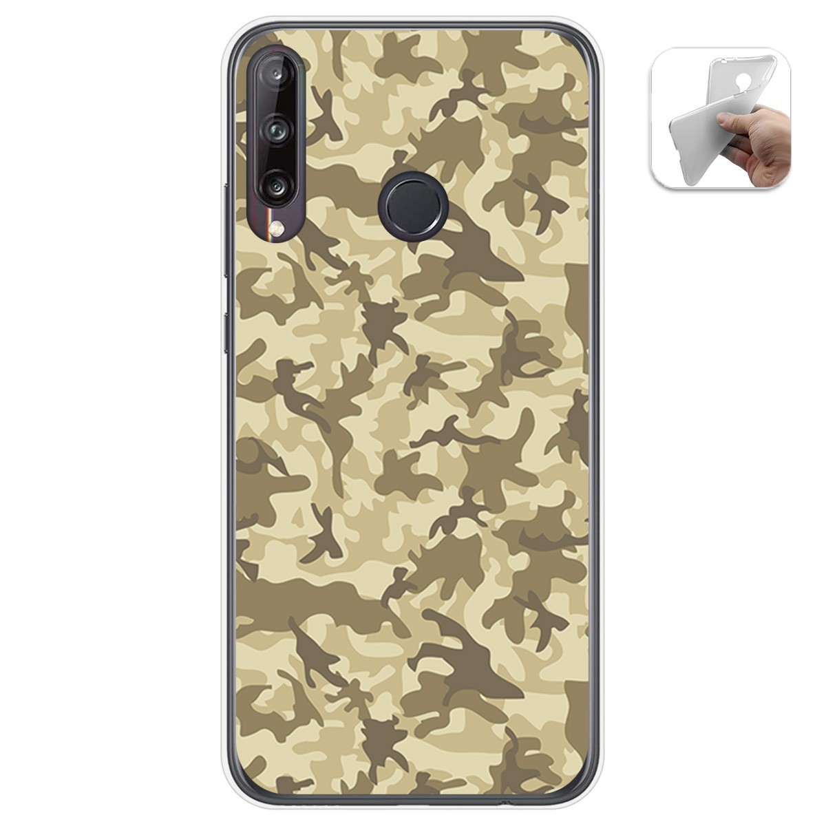 Tumundosmartphone Funda Gel Tpu para Huawei P40 Lite E diseño Sand Camuflaje Dibujos